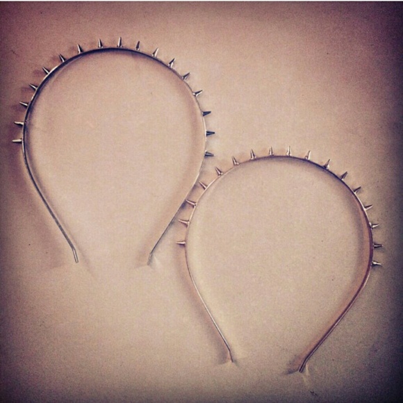 silver Spiked headband
