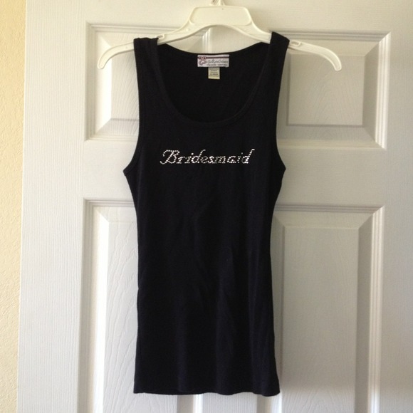 Black ribbed Bridesmaid tank