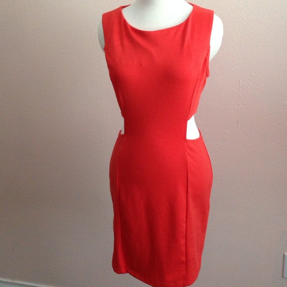 Orange Cutout Tank Dress