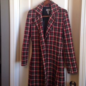 Vintage inspired long tweed coat