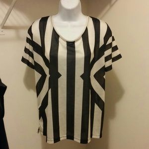 H&M black & white striped shirt