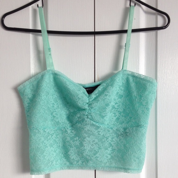 NWT F21 Mint Floral Lace Bralette