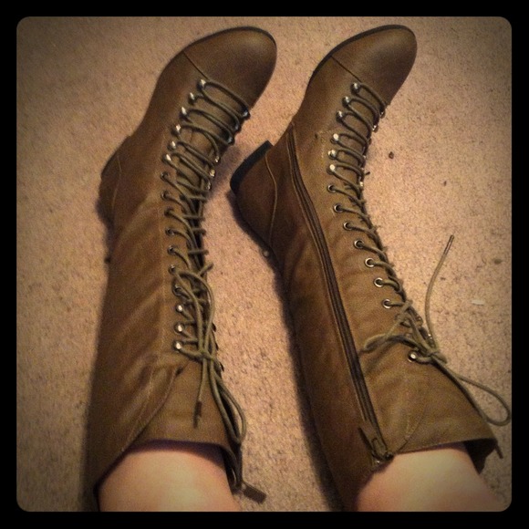 Light brown combat boots