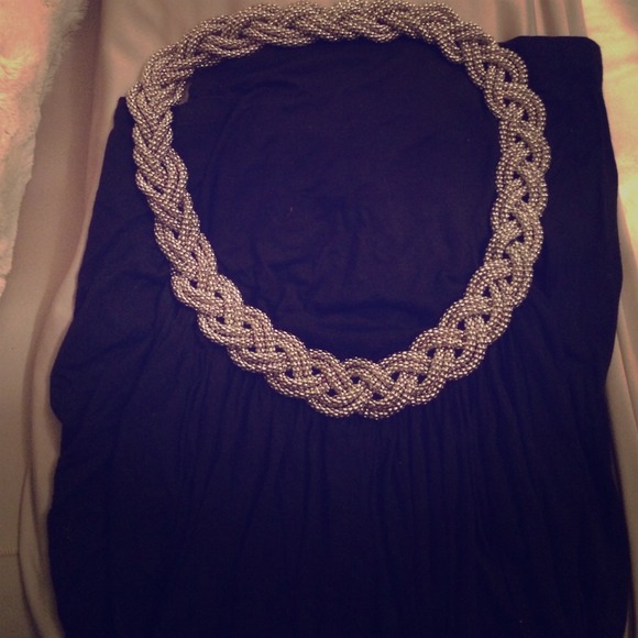 Black silver chain dress