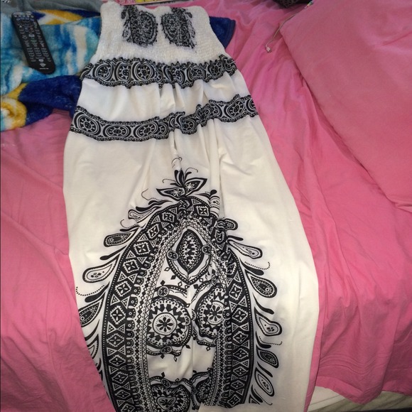 Black and white maxi dress