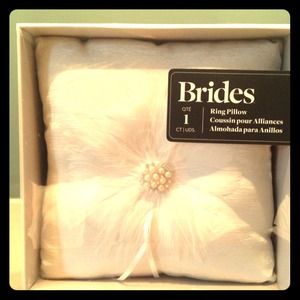 Ivory Feathered Ring Bearer Pillow