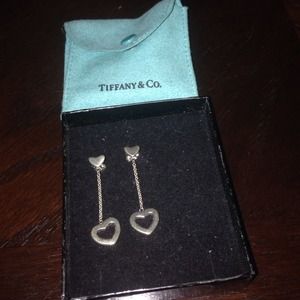 Sold! Authentic Tiffany drop heart earrings