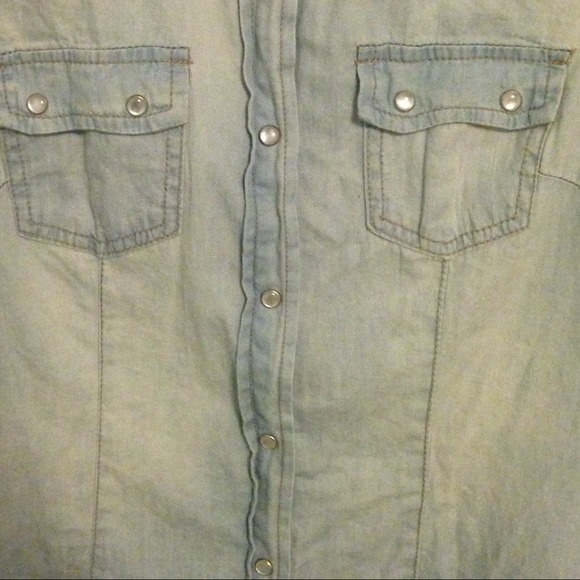 Denim look alike button up. NWOT - Picture 2 of 4