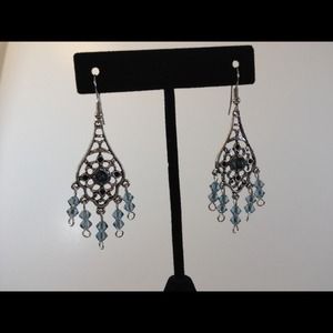 Swarovski crystal earrings in Indian Sapphire