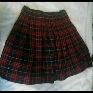 Red plaid uniform skirt