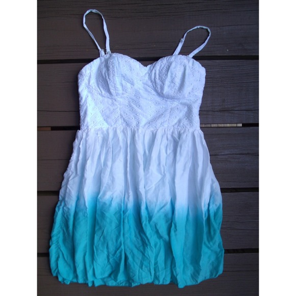 White to teal ombré sundress