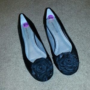 Black flats sparkle cute comfy