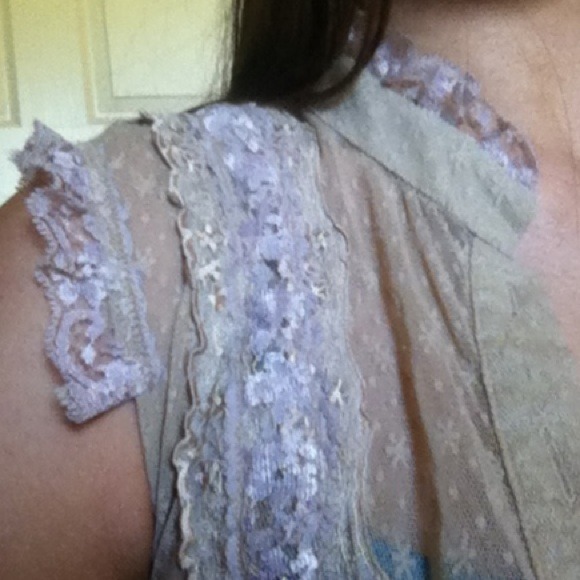 Sheer tan top - Picture 2 of 3