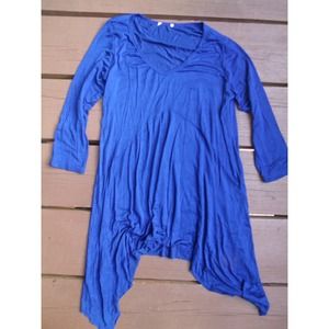 Soft blue asymmetrical tunic