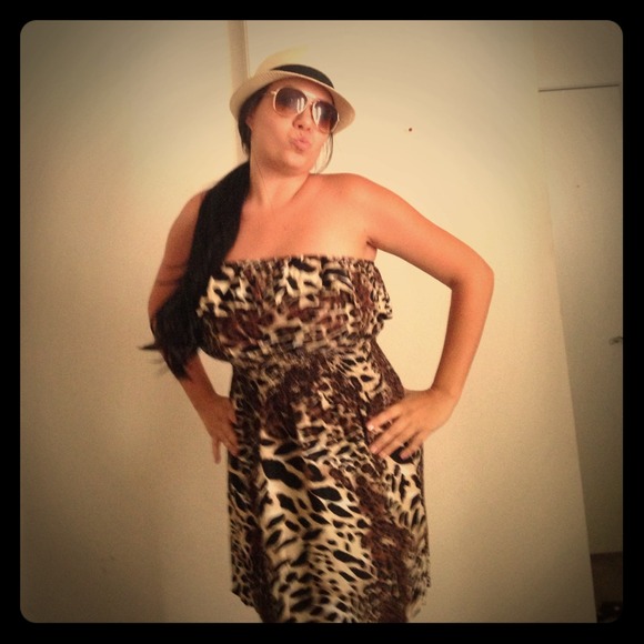 Leopard Tube Sun Dress Size Medium