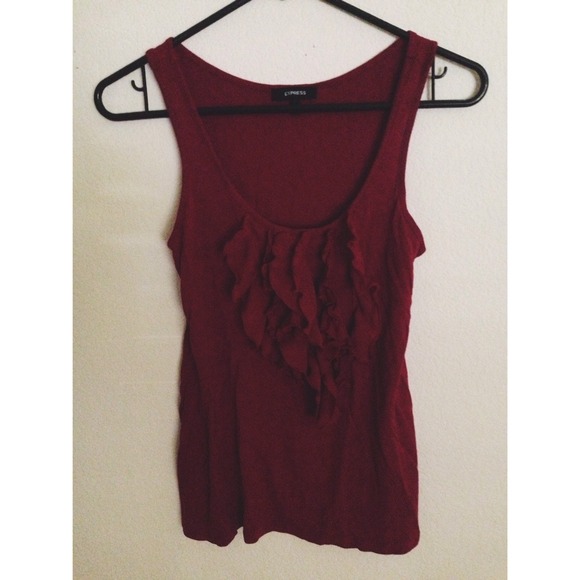 Maroon Tank w/ Frilly Design