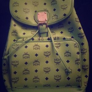 genuine lime green MCM shoulder/ backpack