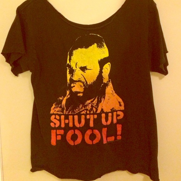 Mr. T vintage " shut up fool " t shirt