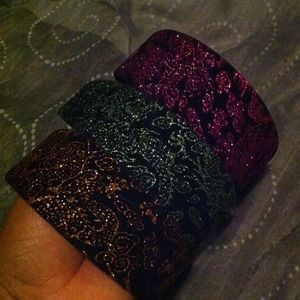 3 set glittery headbands