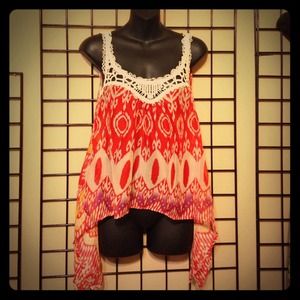 Wet Seal Aztec Hi-Lo Tank Blouse