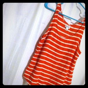 Orange and white striped tank.