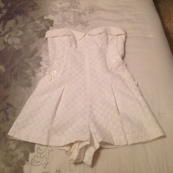 Betsey John white eyelet romper.