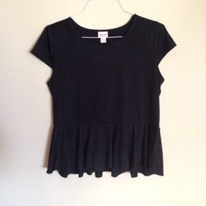 Basic black peplum top