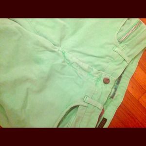 ❌SOLD❌ROCKSTAR HOT GREEN MOTO JEANS