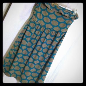 Ruffle top patterned strapless dress! 👗