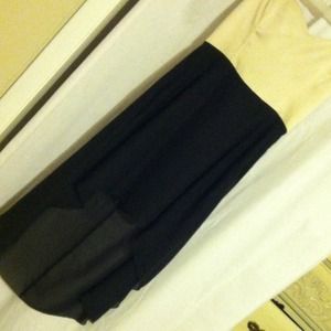 High low color block dress, sweetheart neckline