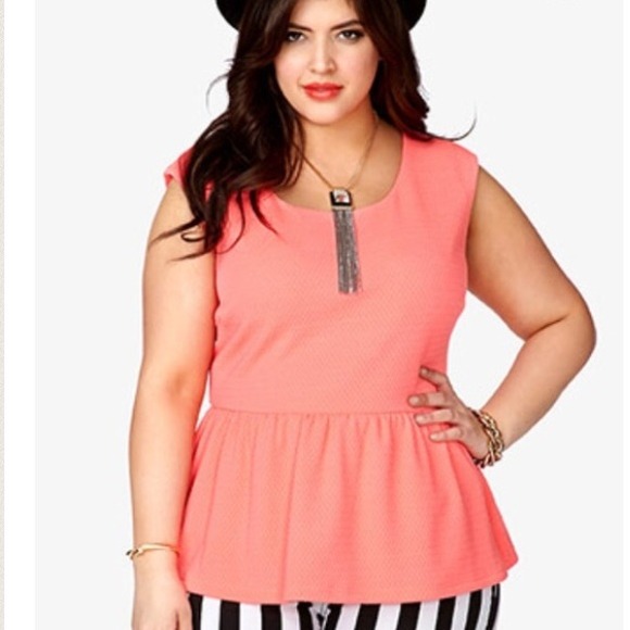 Forever21 plus peplum top nd mint green top