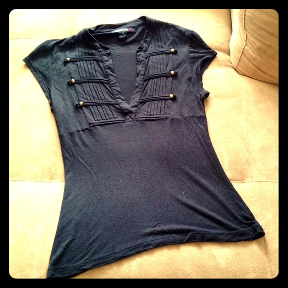 Black military style top