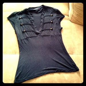 Black military style top