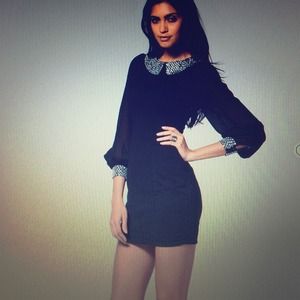 ASOS Dress with Jeweled Peter Pan Collar