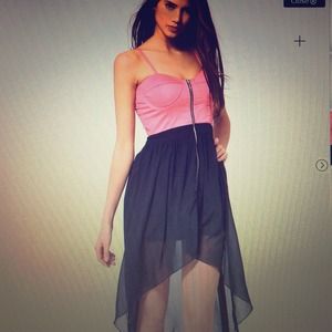 ASOS Contrast Zip Front Bustier High Low Dress