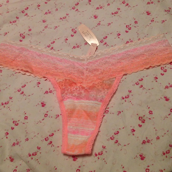 Victoria's Secret Lacie thong - neon pink/orange