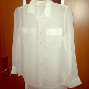 Beige long sleeve chiffon shirt from Nordstroms