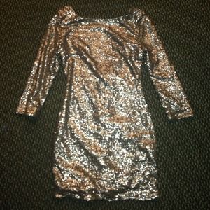 Never worn gold sequence tobi dress