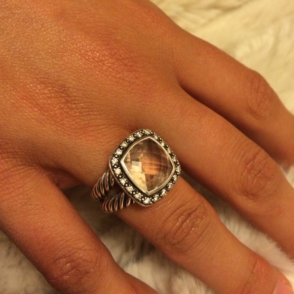 David Yurman morganite 11mm ring with diamonds - Picture 2 of 2