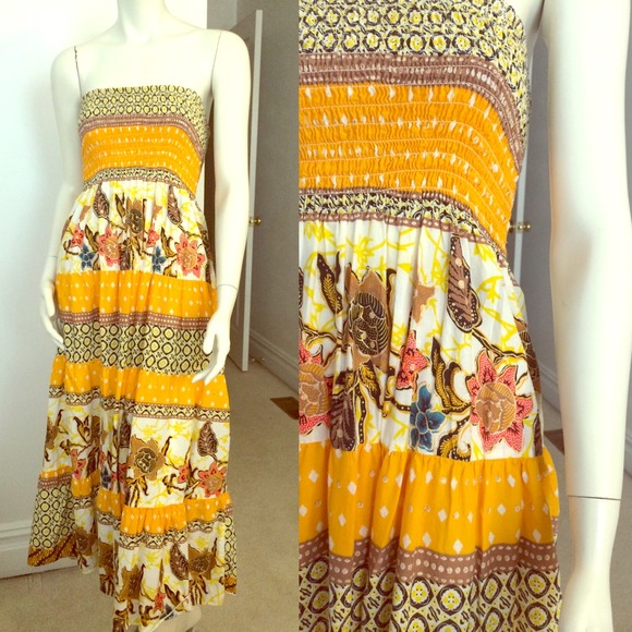 Strapless Boho Patchwork Sun Dress
