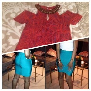 Arden B Tribal Top & Bebe Bandage Skirt bundle