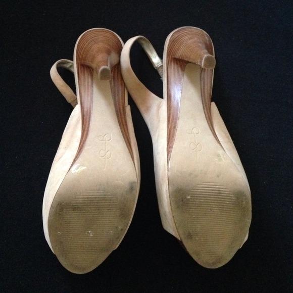 Hot sling back beige cork heels - Picture 3 of 4