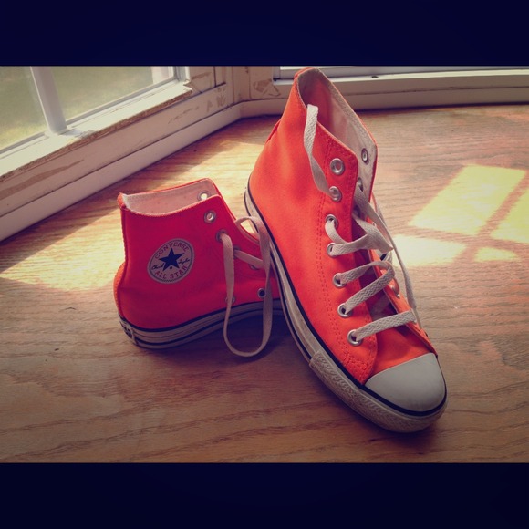 Neon orange converse