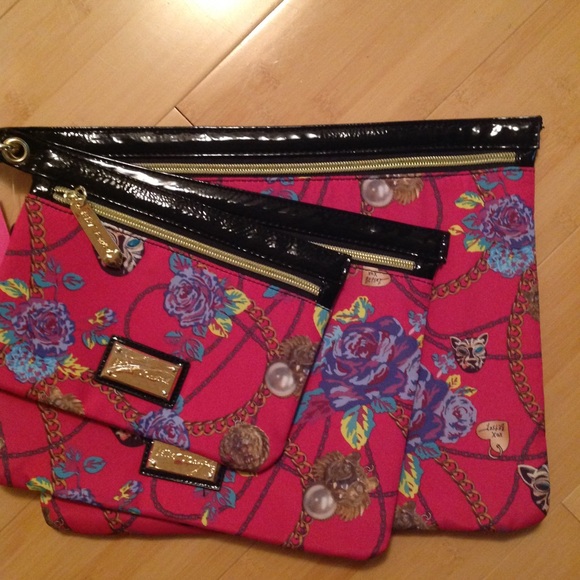 Betsey Johnson Handbags - NWT BETSEY JOHNSON 3 PIECE POUCH SET, BRAND NEW