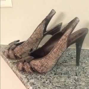 Nine West Peep-Toe With Bow Accent Sling Back Pump