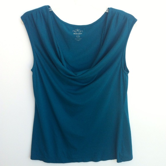 🚫SOLD🚫 Turquoise Old Navy Drape Neck Top