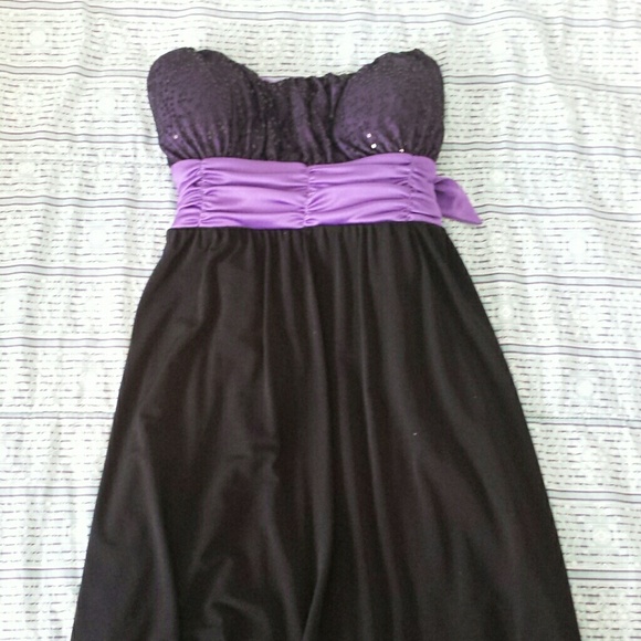 Black and deep purple dress