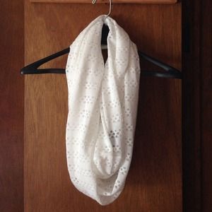 White Knit Infinity Scarf