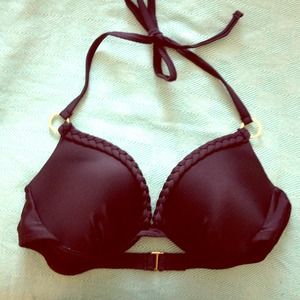 Exhilaration Black Push-Up Bikini Top (Size L)