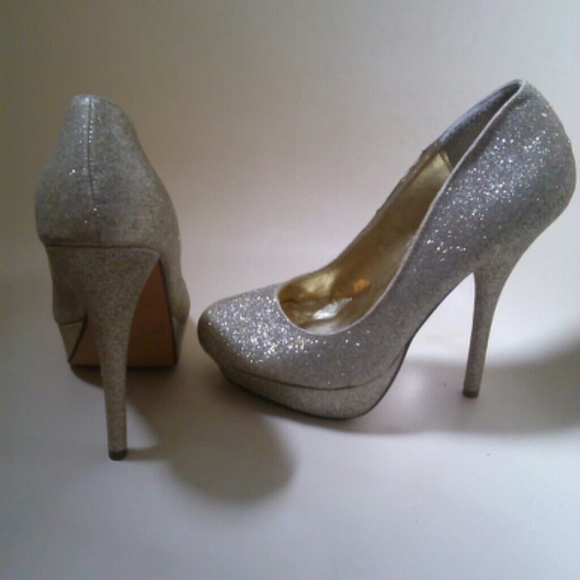 Gold high heels